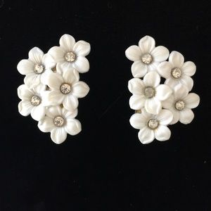 Acrylic One Of A Kind  Beautiful Vintage Bunch Flower Earrings
